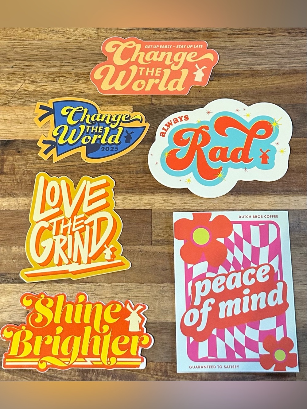 Dutch Bros Coffee Word Stickers 6 piece